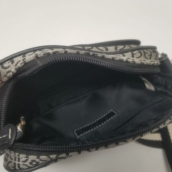 Canvas like crossbody Fossil bag. Black, Off white. - Picture 12 of 15